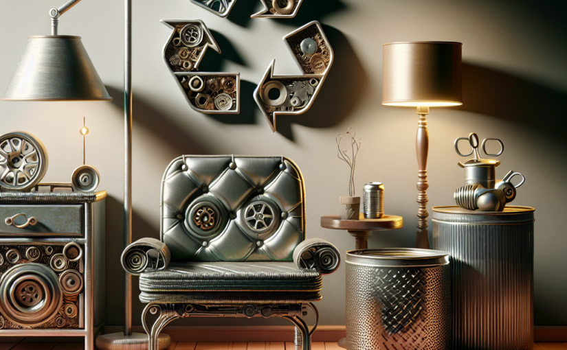 Mobiliário feito de peças de carro recicladas