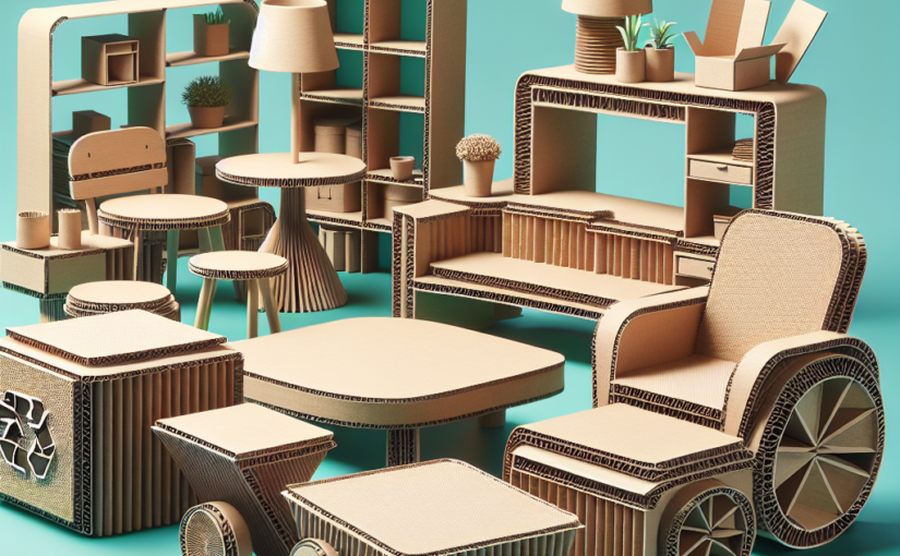Mobiliário feito de embalagens de cartão reciclado