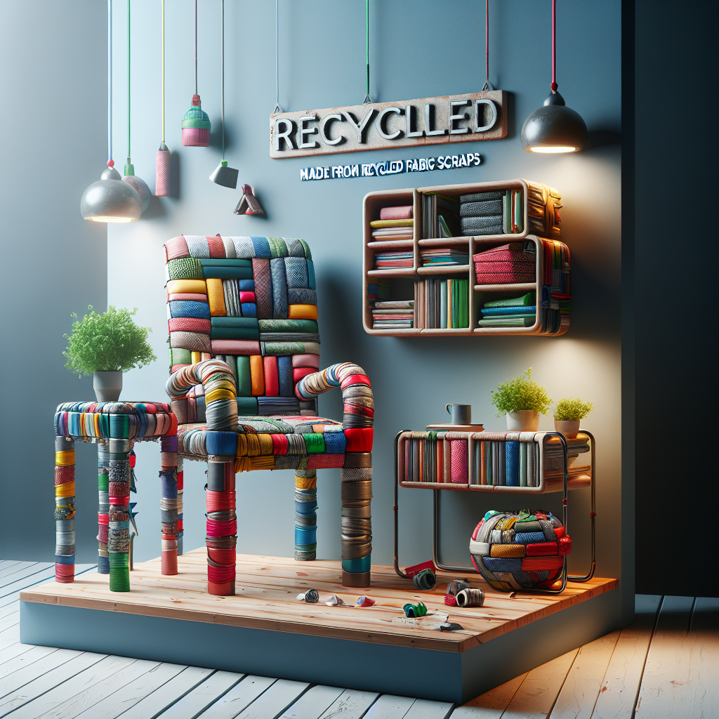 Mobiliário feito de restos de tecido reciclado