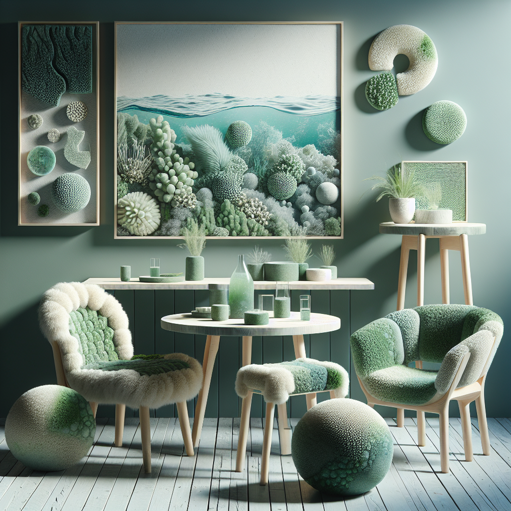 Mobiliário feito de algas marinhas