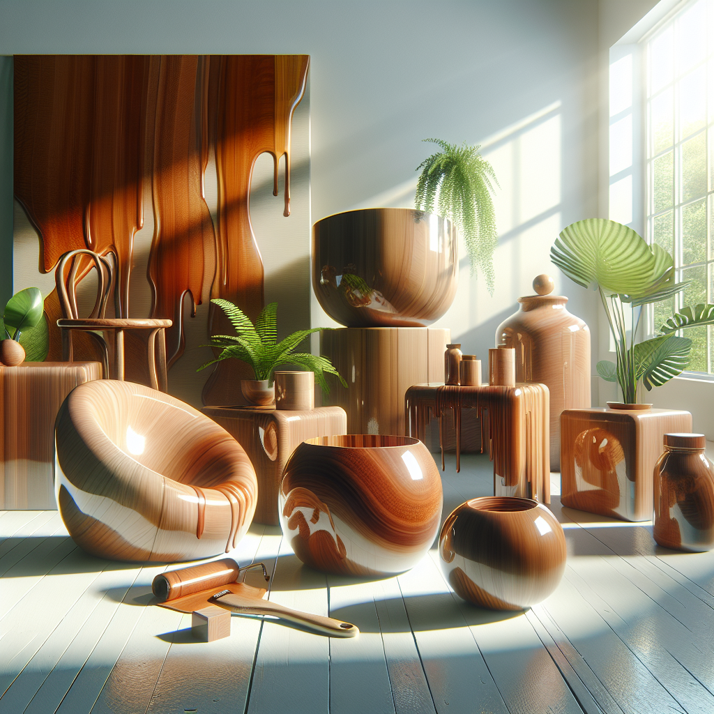 Acabamentos feitos de resinas naturais