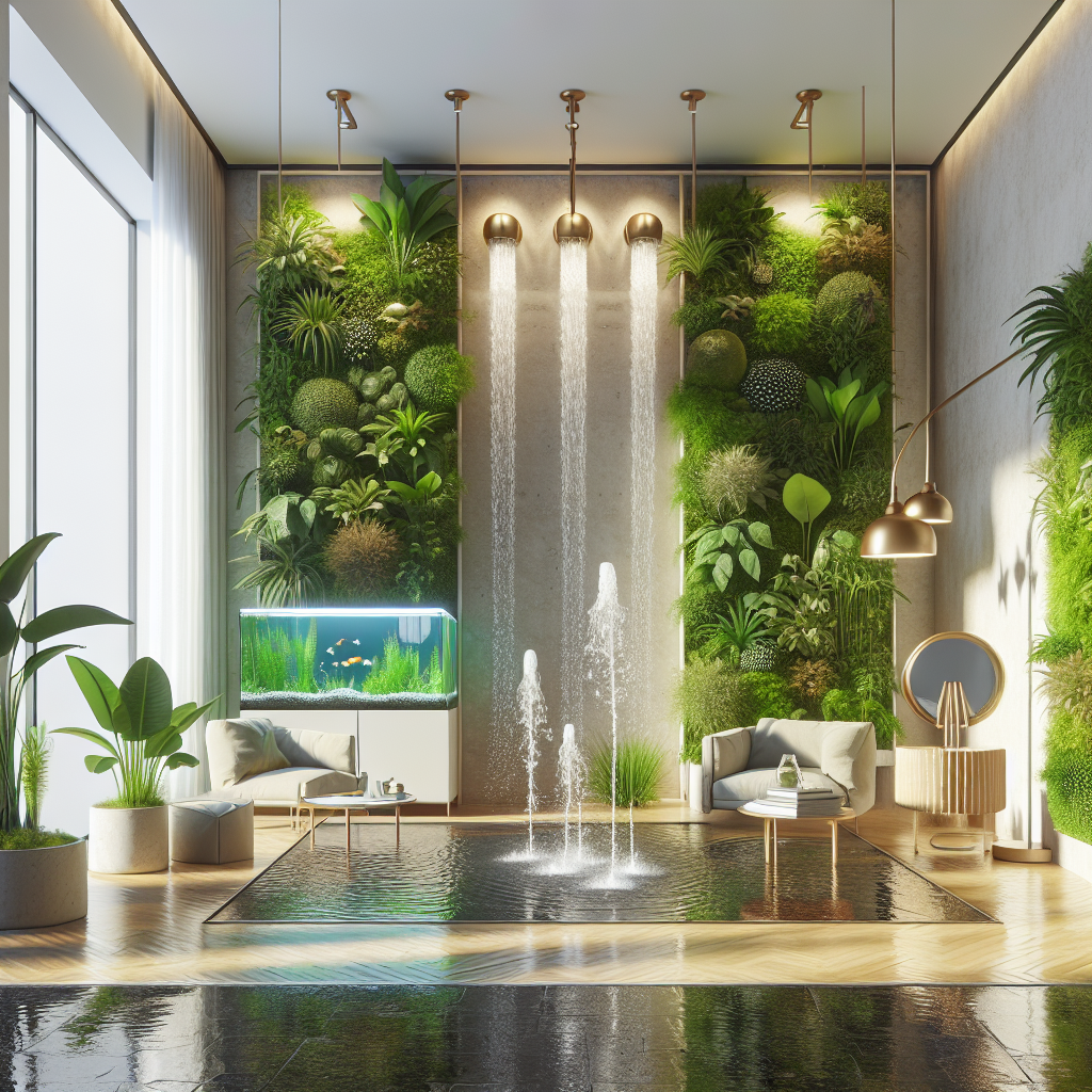 Água no Design Biofílico: Fontes, Aquários e Espelhos D’água